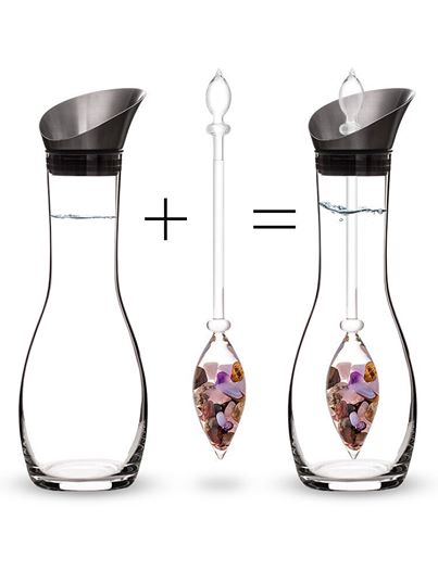 VITAJUWEL Wasserkaraffe ERA 1,3 Liter mit Edelsteinstab FIVE ELEMENTS - Waterhouse ATT